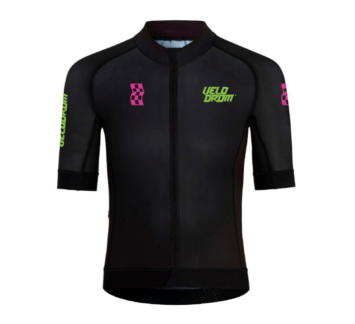 Velodrom Raceday Jersey - Black/Electric Green Late Drop